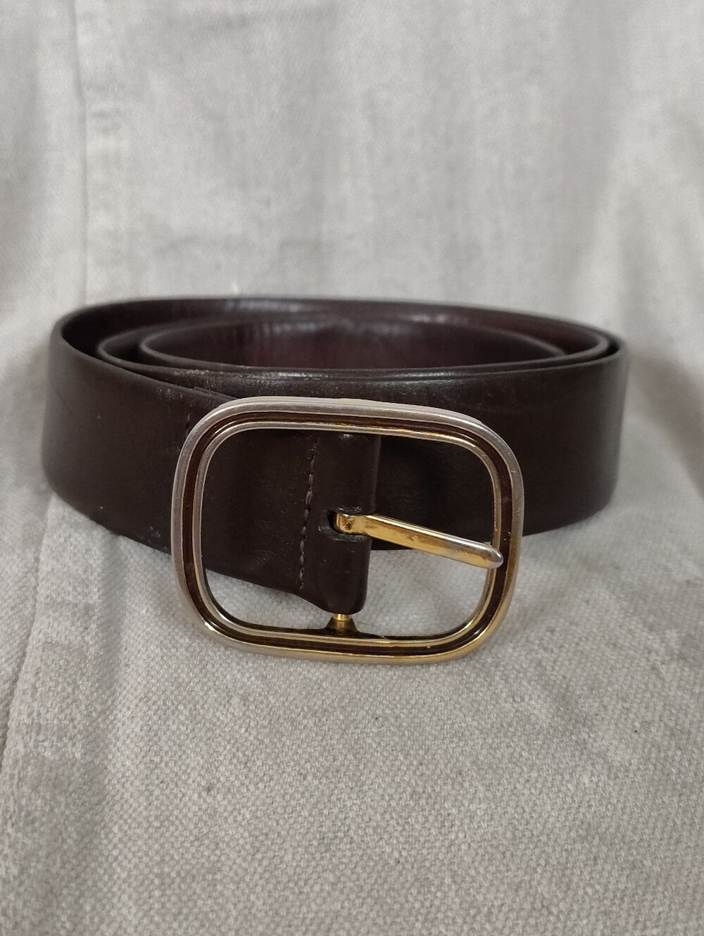 Vintage 70s Pierre Cardin Paris Brown Leather Belt Size 34